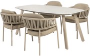 Calma Manolo dining tuinset 180x95xH75 cm 5 delig latte keramiek Taste 4SO