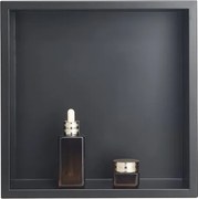 VEVOR Douchenis, 10,16 x 33,02 x 33,02 cm, Verzonken wandnis, Doucheplank van roestvrij staal, Opberger voor zeep en shampoo, Duurzaam en eenvoudig te installeren, Zwart voor badkamer