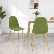 vidaXL Eetkamerstoelen 2 st fluweel lichtgroen