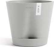 Ecopots bloempot Venice 2 20- Rond - White Grey - Diameter 20,1 x H17,7 cm