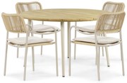 Tuinset 4 personen 130 cm Aluminium/rope Taupe Coco Penya/Montana