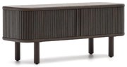 Kave Home Mailen Tv-meubel Hout Met Latjes Schuifdeuren 120 Cm Bruin - 120x40x50cm.