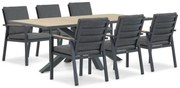 Tuinset 6 personen 215 cm Aluminium Grijs Lifestyle Garden Furniture Marseille/Palermo