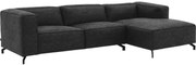 Goossens Bank Calvin antraciet, micro leer, 3-zits, modern design