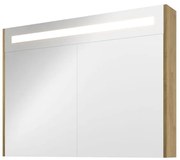 Proline Spiegelkast Premium met geintegreerde LED verlichting, 2 deuren 100x14x74cm Ideal oak 1809452