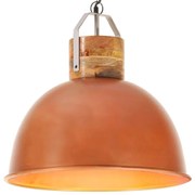 vidaXL Hanglamp industrieel rond E27 51 cm mangohout koperkleurig