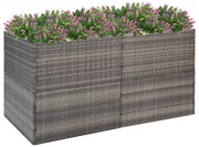 vidaXL Plantenbak 157x80x80 cm poly rattan grijs