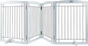 VEVOR vrijstaande hondenpoort, huisdierpoort, 610 x 813 mm deurbeveiliging, 4-delige opvouwbare hondenpoort voor brede en smalle doorgangen, uitvouwbare opvouwbare hondenbarrière, witte trappoort