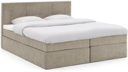 Goossens Basic Boxspring Compleet Rud, Vlak 140 x 200 cm (=2x 70 x 200 cm) met hoofdbord, 2 x matras, 1 x topper