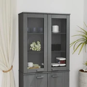 vidaXL Opzetkast 85x35x100 cm massief grenenhout donkergrijs