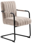 Eetkamerstoel Beige Met Armleuning