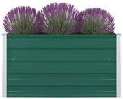 vidaXL Plantenbak verhoogd 100x100x45 cm gegalvaniseerd staal groen