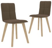 vidaXL Eetkamerstoelen 2 st stof bruin