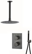 Saniclear Iron Pro inbouw regendouche met plafondarm en 20cm hoofddouche verouderd ijzer - gunmetal