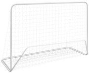 vidaXL Voetbaldoel met net 182x61x122 cm staal wit