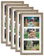 vidaXL Fotolijsten 5 st 18x35 cm voor 3x(10x15cm) foto donkerhoutkleur