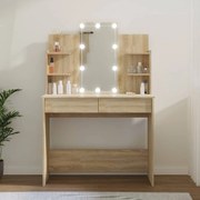 vidaXL Kaptafel met LED-verlichting 96x40x142 cm sonoma eikenkleurig