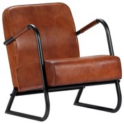 vidaXL Relaxfauteuil echt leer bruin