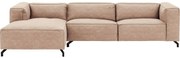 Goossens Bank Calvin bruin, micro leer, 3,5-zits, modern design