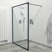 Marenza Bellini Inloopdouche - 140x200cm - veiligheidsglas - helder glas - frame rondom - anti kalk - mat zwart Mirrors-140