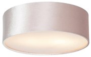 Moderne plafondlamp roze 30 cm met gouden binnenkant - Drum