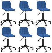 vidaXL Eetkamerstoelen draaibaar 6 st fluweel blauw