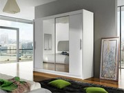 Kledingkast Closico Pallor II, Wit, 215x180x58cm, 147 kg, Kledingkast deuren: Schuivend, Aantal planken: 5, Aantal planken: 5