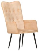 vidaXL Fauteuil canvas crèmekleurig