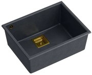 granieten spoelbak DAVID 50 Black Metallic