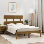 vidaXL Bedframe massief hout honingbruin 120x190 cm 4FT Small Double