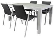 Nancy Frenso dining tuinset 160x90xH74 cm 5 delig aluminium wit