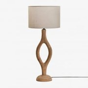 Mangohouten Tafellamp Gracia Mangohout & Licht Taupe Grijs Ø30 Cm - ↑25 Cm Arlina - Sklum