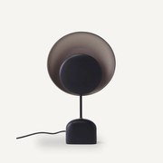 Tafellamp in zwart en mokka metaal, Naton