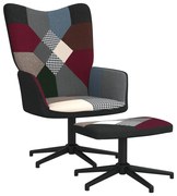 vidaXL Relaxstoel met voetenbank patchwork stof