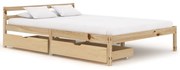 vidaXL Bedframe met 2 lades massief grenenhout 140x200 cm