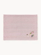 Gestreepte placemats Melony met geborduurde motieven, 2 stuks