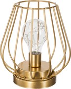 Atmosphera gouden Tafellamp met Filigraan - Hoogte 17 cm - Werkt op Batterijen (3 x LR03: AAA - 1,5V) - Inclusief 10 Micro-LED's - Kleurverandering: Nee