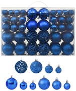 vidaXL 100-delige Kerstballenset blauw