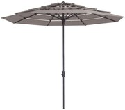 Madison Parasol Syros open structuur rond 350 cm taupe