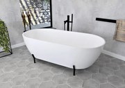 Polysan Reduta vrijstaand bad wit mineraal marmer 150x75x46cm