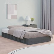 vidaXL Bedframe massief hout grijs 100x200 cm