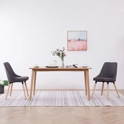 vidaXL Eetkamerstoelen 2 st stof donkergrijs