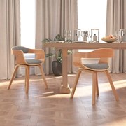 vidaXL Eetkamerstoelen 2 st gebogen hout en stof taupe