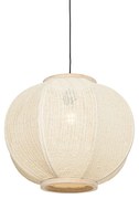 Stoffen Oosterse hanglamp naturel 48 cm - RobOosters E27 rond Binnenverlichting Lamp