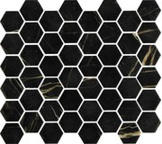 The Mosaic Factory Valencia hexagon glasmozaïek tegels 28x33cm nero marble