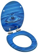 vidaXL Toiletbril met soft-close deksel waterdruppel MDF blauw