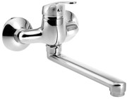 Aqualine 35 wastafelkraan met rechte uitloop 22cm hartafstand 10cm chroom