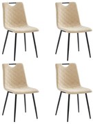vidaXL Eetkamerstoelen 4 st kunstleer crème