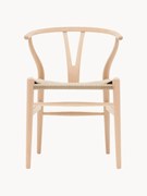 Houten stoel CH24 Wishbone Chair met handgevlochten zitvlak