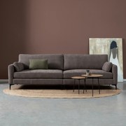 4-zitsbank Grijsbruin Stof